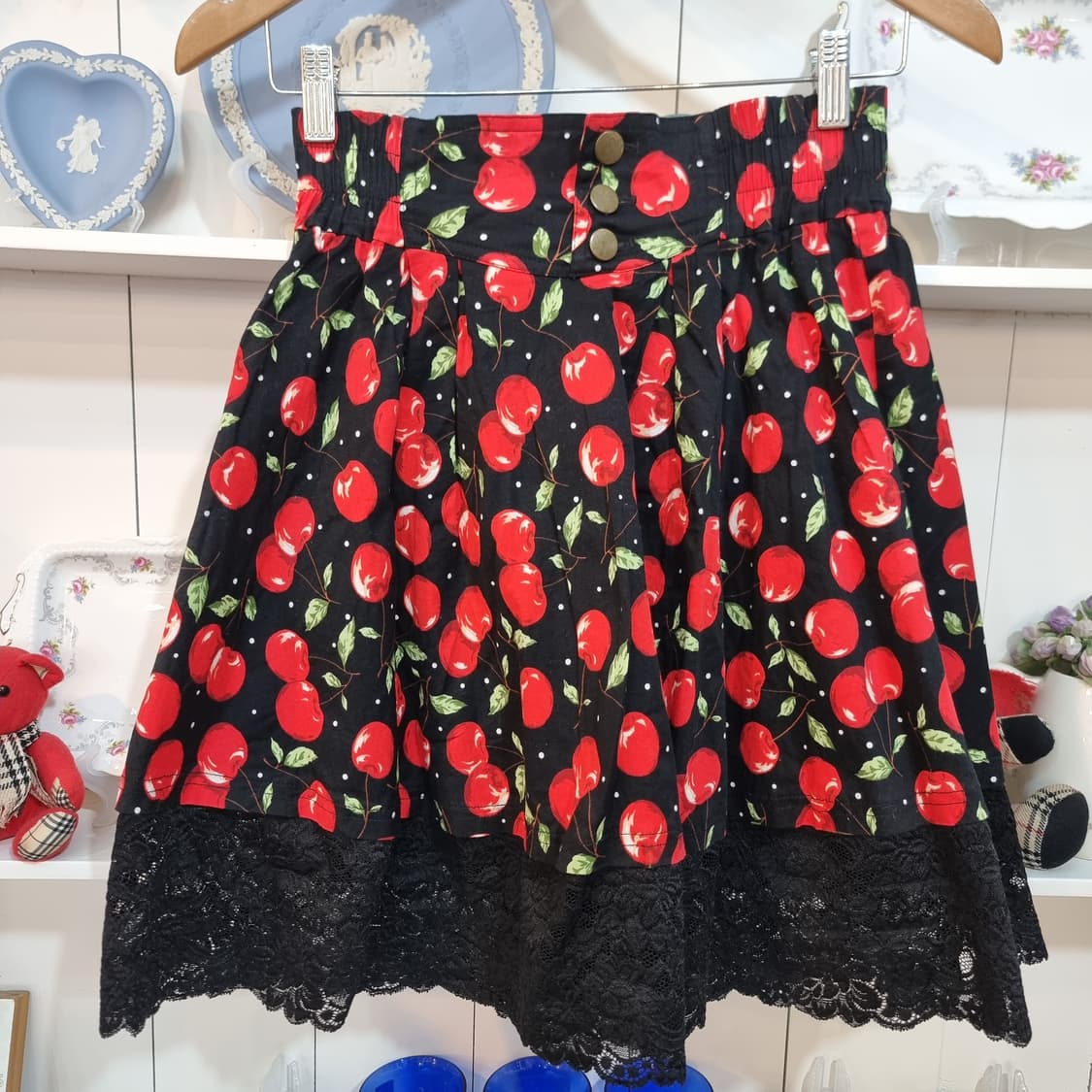 체리 패턴 레이스 스커트 상품이미지7
