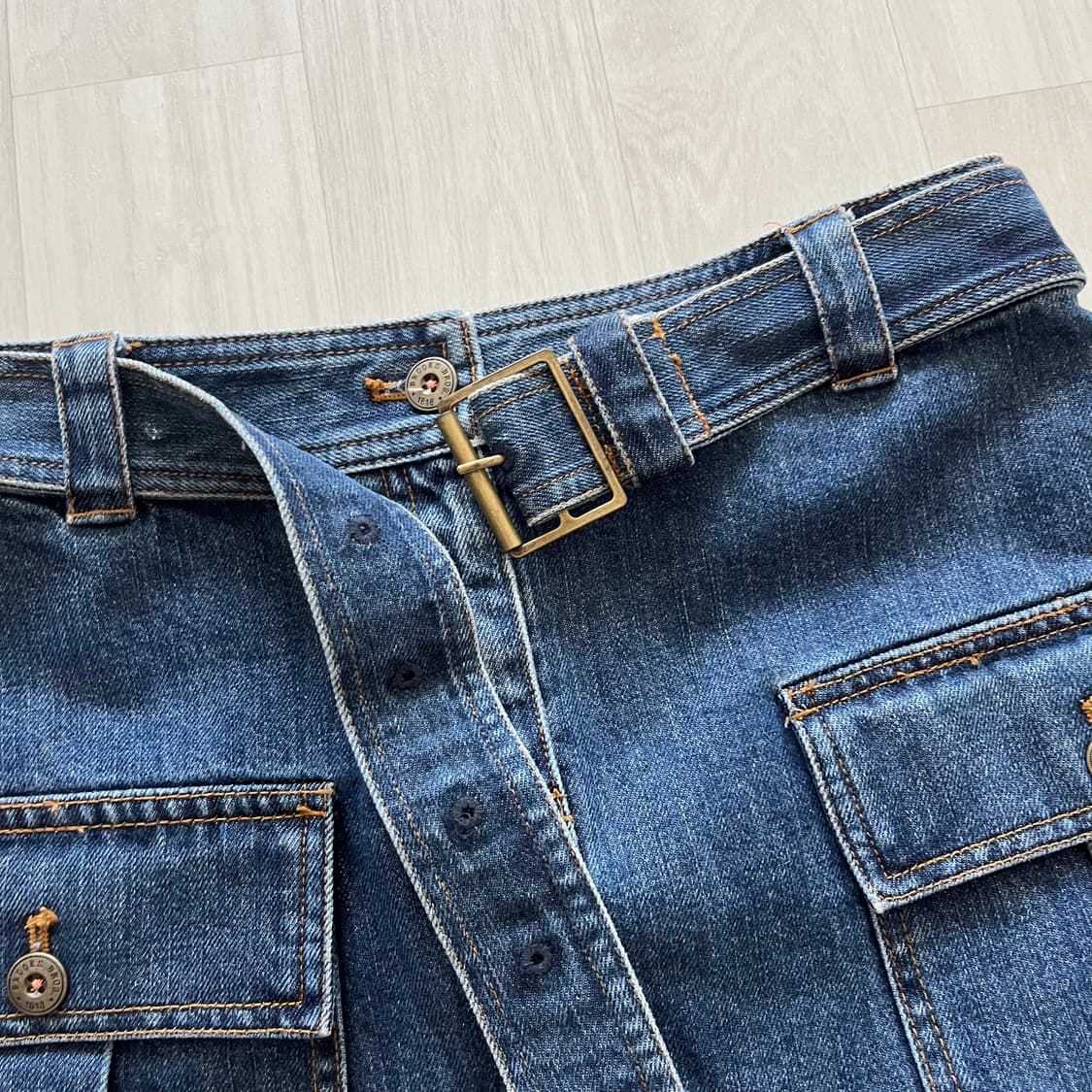 Brooks Brothers . 브룩스브라더스 카고 데님 미니스커트 상품이미지3