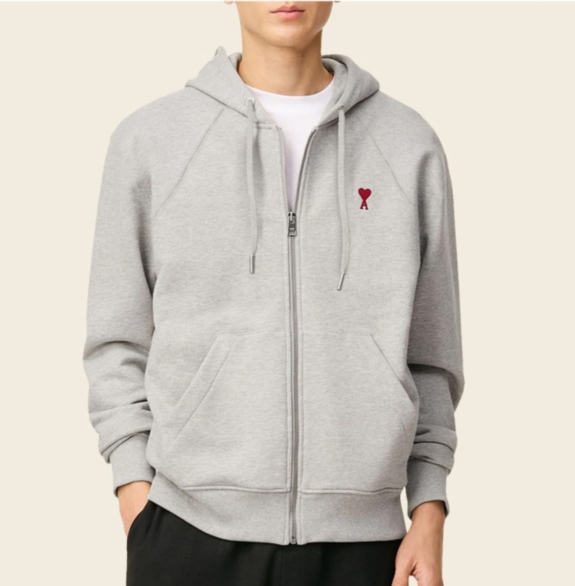 AMI 아미 하트 로고 남녀공용 후드 집업 2종 택1 색상 블랙 그레이
 상품이미지2