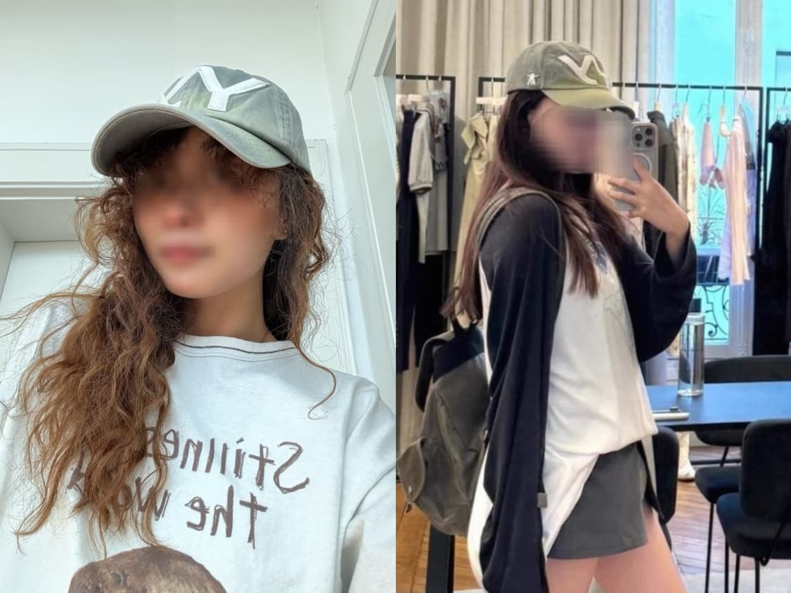오픈와이와이 그라디언트 그라데이션 그린 볼캡 모자 상품이미지2
