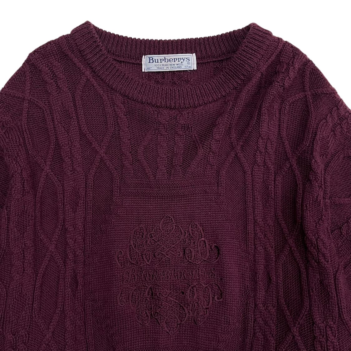 버버리 자수로고 버건디 니트 46 상품이미지4