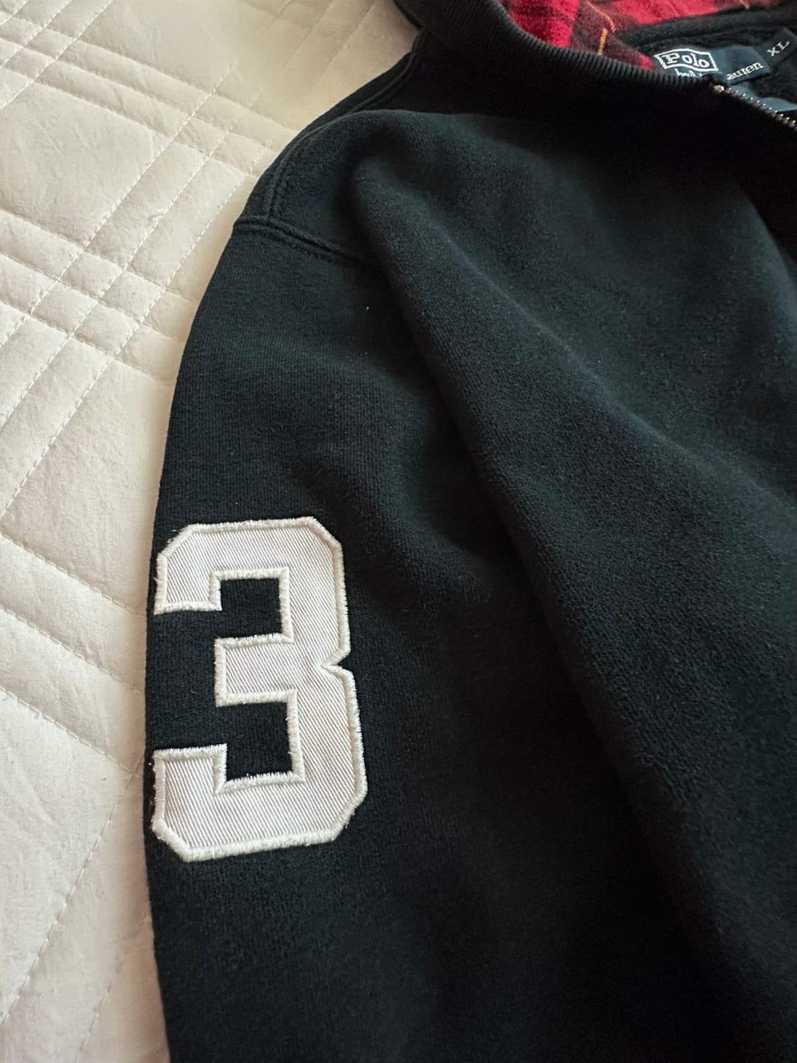 폴로 랄프로렌 빅포니 체크 후드집업 블랙 상품이미지3