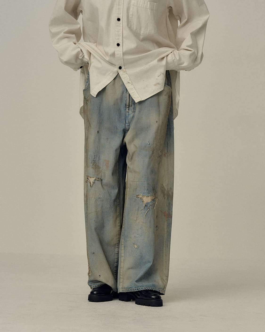 안셀름 #4 AGING01 PANTS - Indigo 상품이미지8