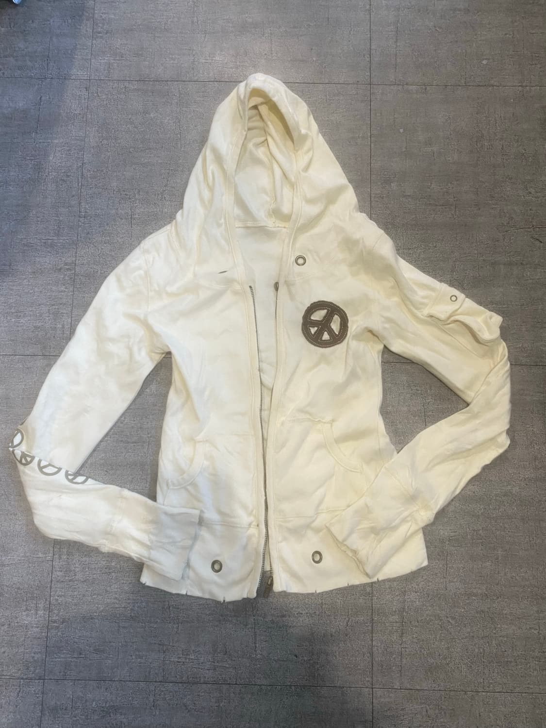 일본빈티지 Missbride 핀터깔y2k 락펑크긱시크고스 포켓 후드집업 상품이미지1