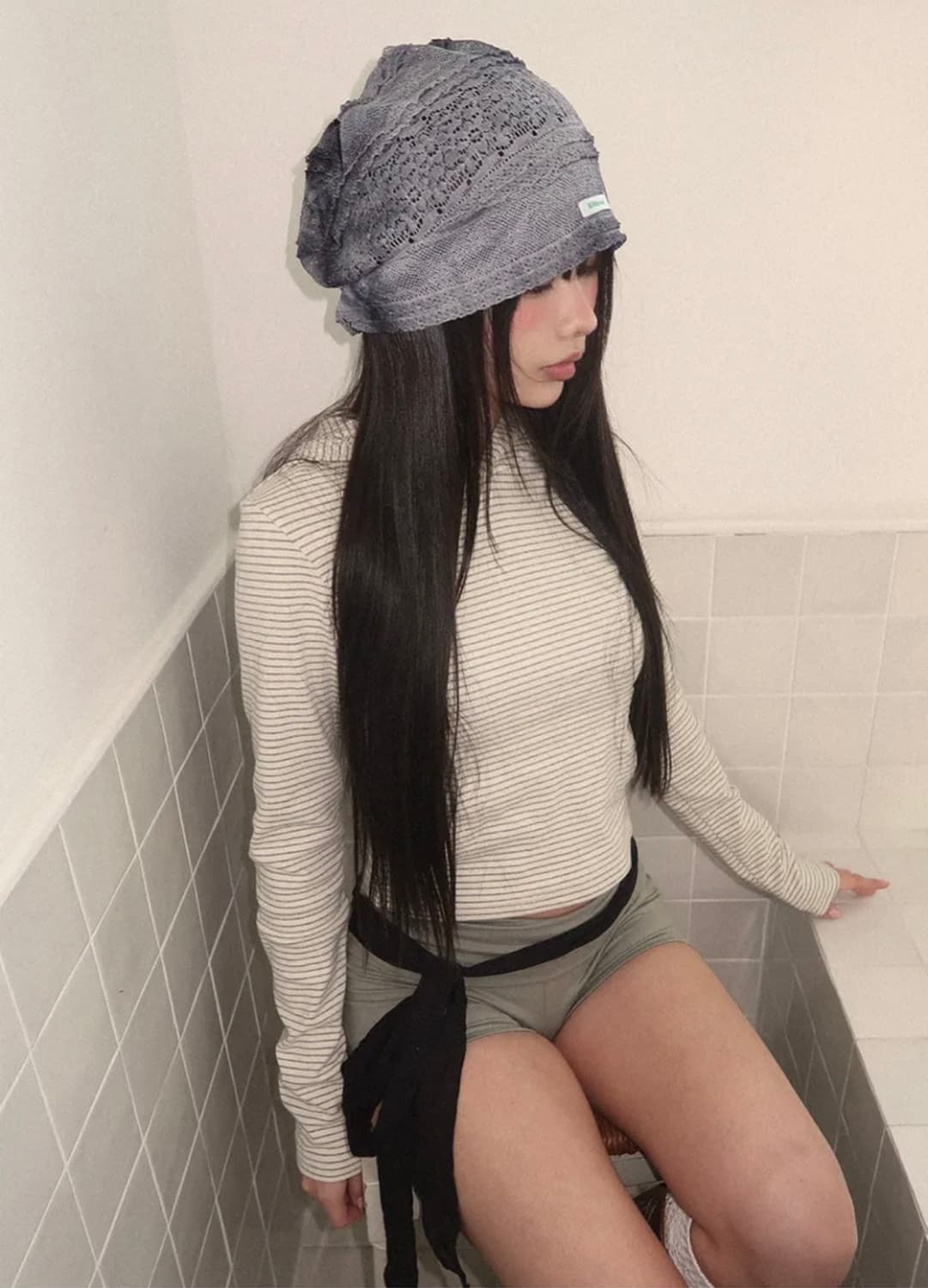 킬리만 와일드플라워 비니 포그네이비 레이스 보헤미안브리즈빈티지모자여름패터 상품이미지1