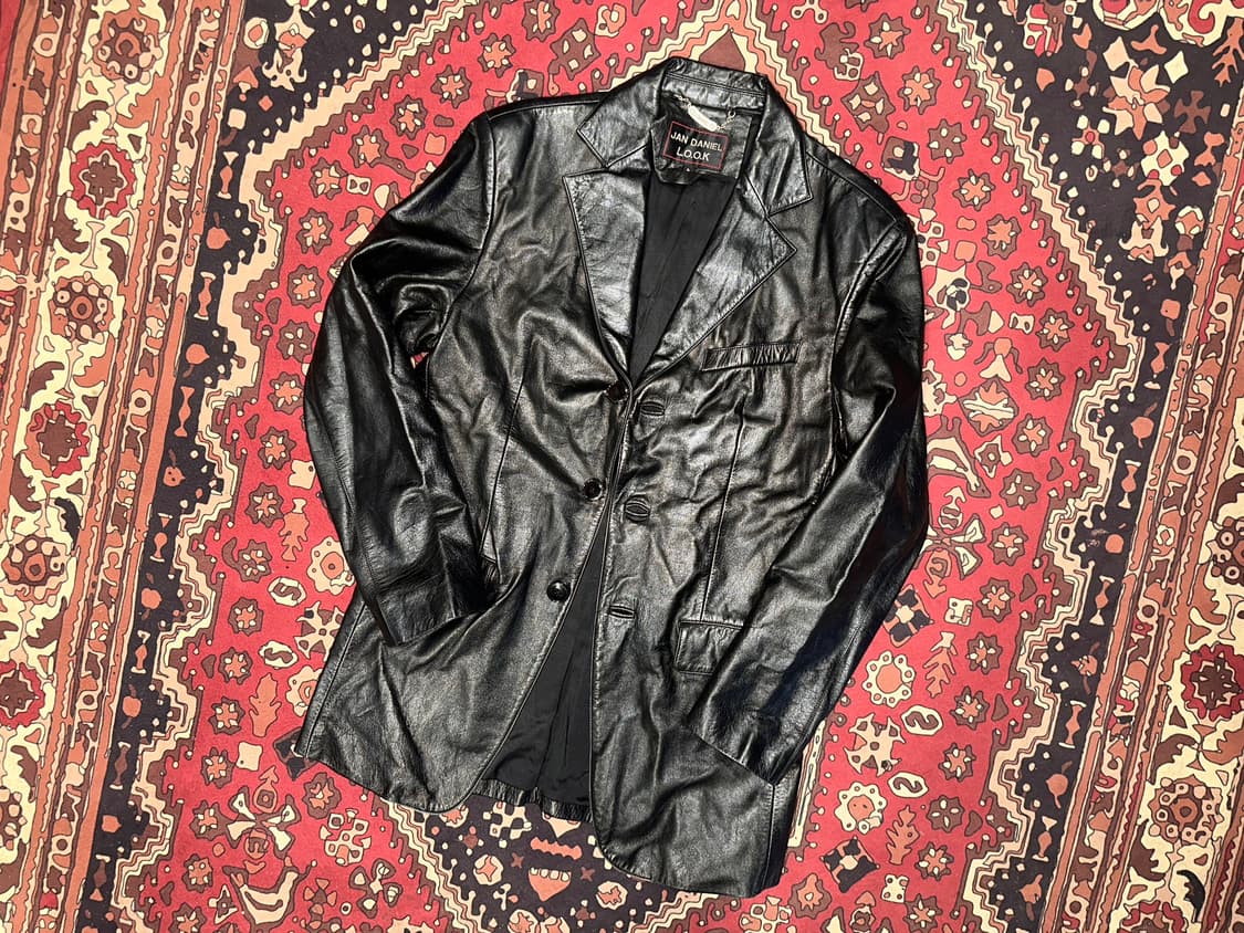 ( M-L ) 가죽마이 블레이저 블레이져 레더자켓 양가죽자켓 소가죽 상품이미지6