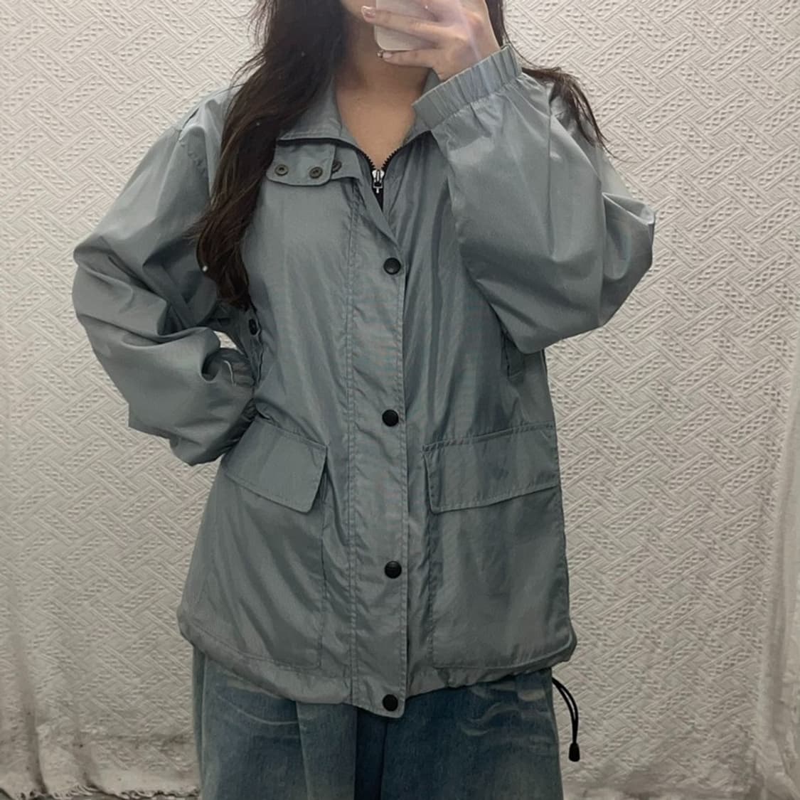 나이키 올드스쿨 실버 오버핏 윈드브레이커 바람막이 105 C06357 상품이미지1