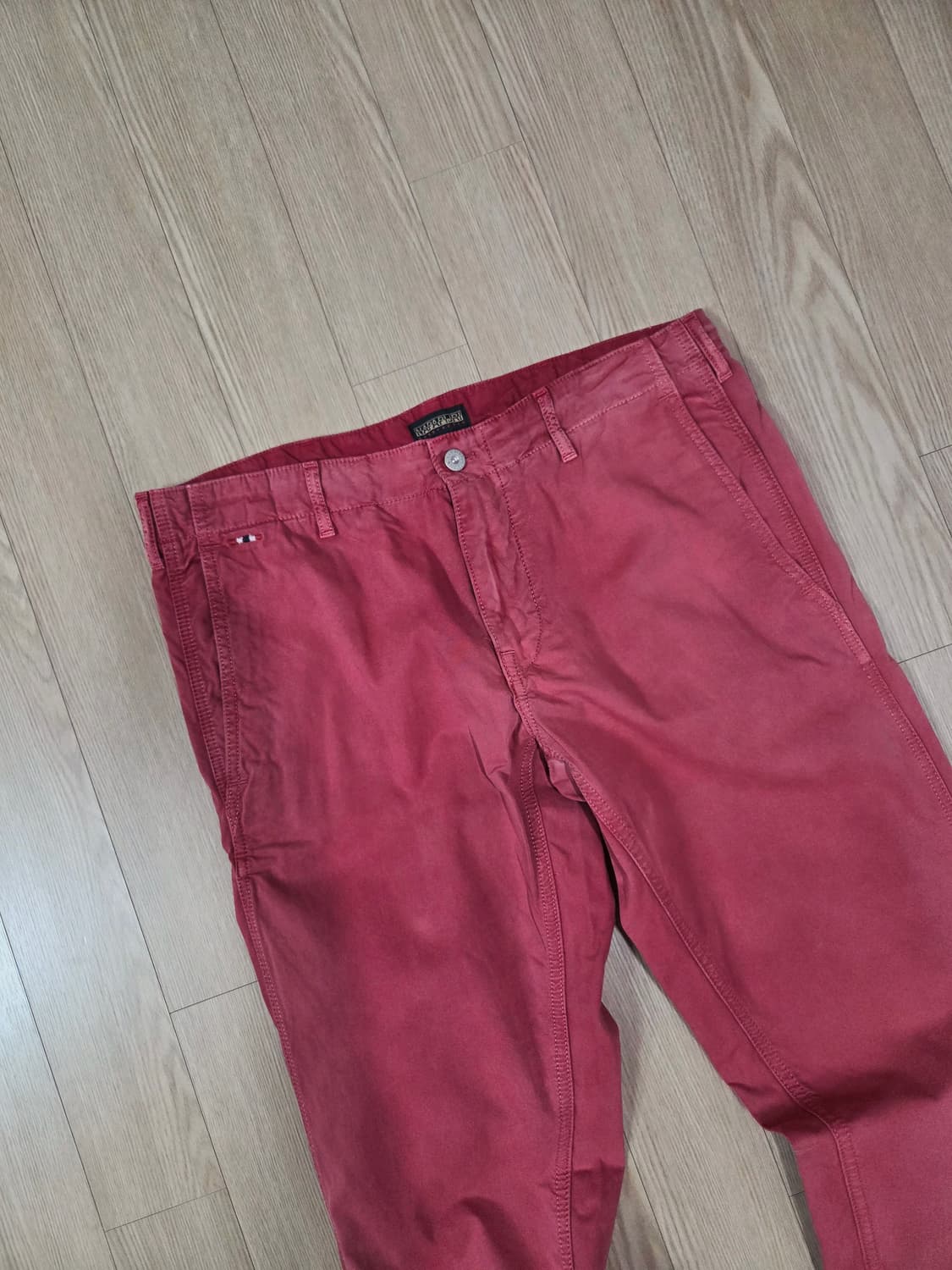 나파피리 레드 가먼트다잉 코튼 팬츠 상품이미지2