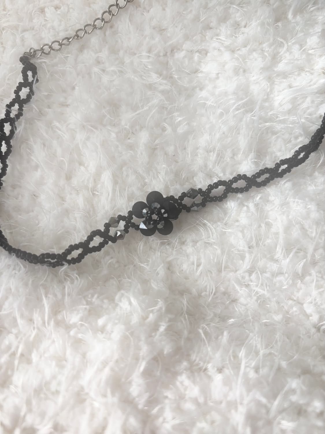 플라워 비즈 초커 목걸이 / 고스로리 고딕 고스 공겜여주 페어리계 상품이미지1