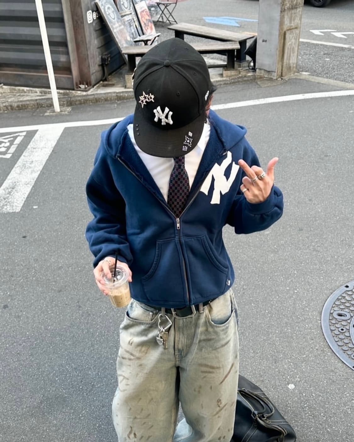 [flash sale] 아킴보 클럽 뉴욕 후드집업 네이비 L 상품이미지3