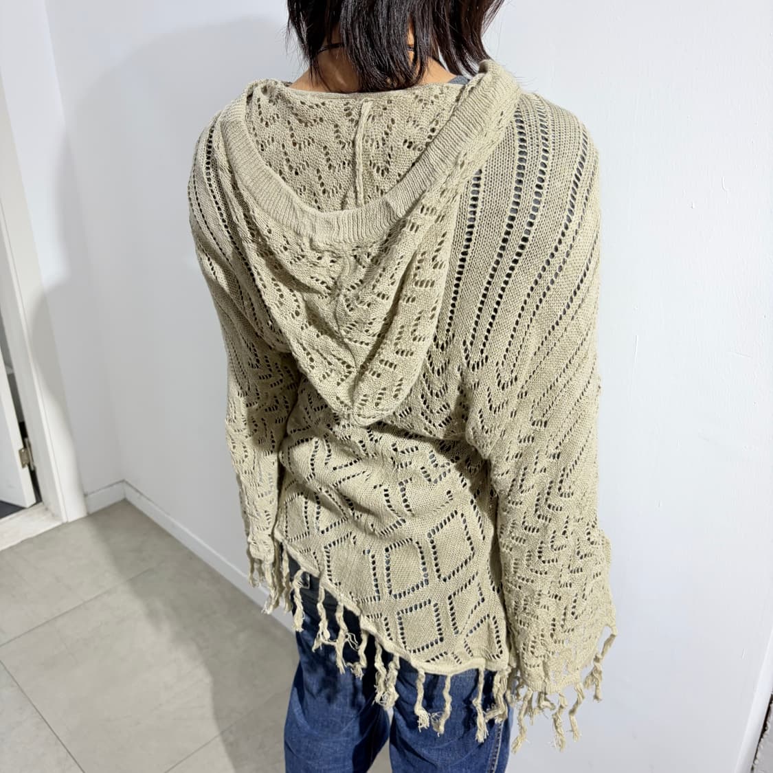 베이지 집업 케이프 망토 상품이미지4