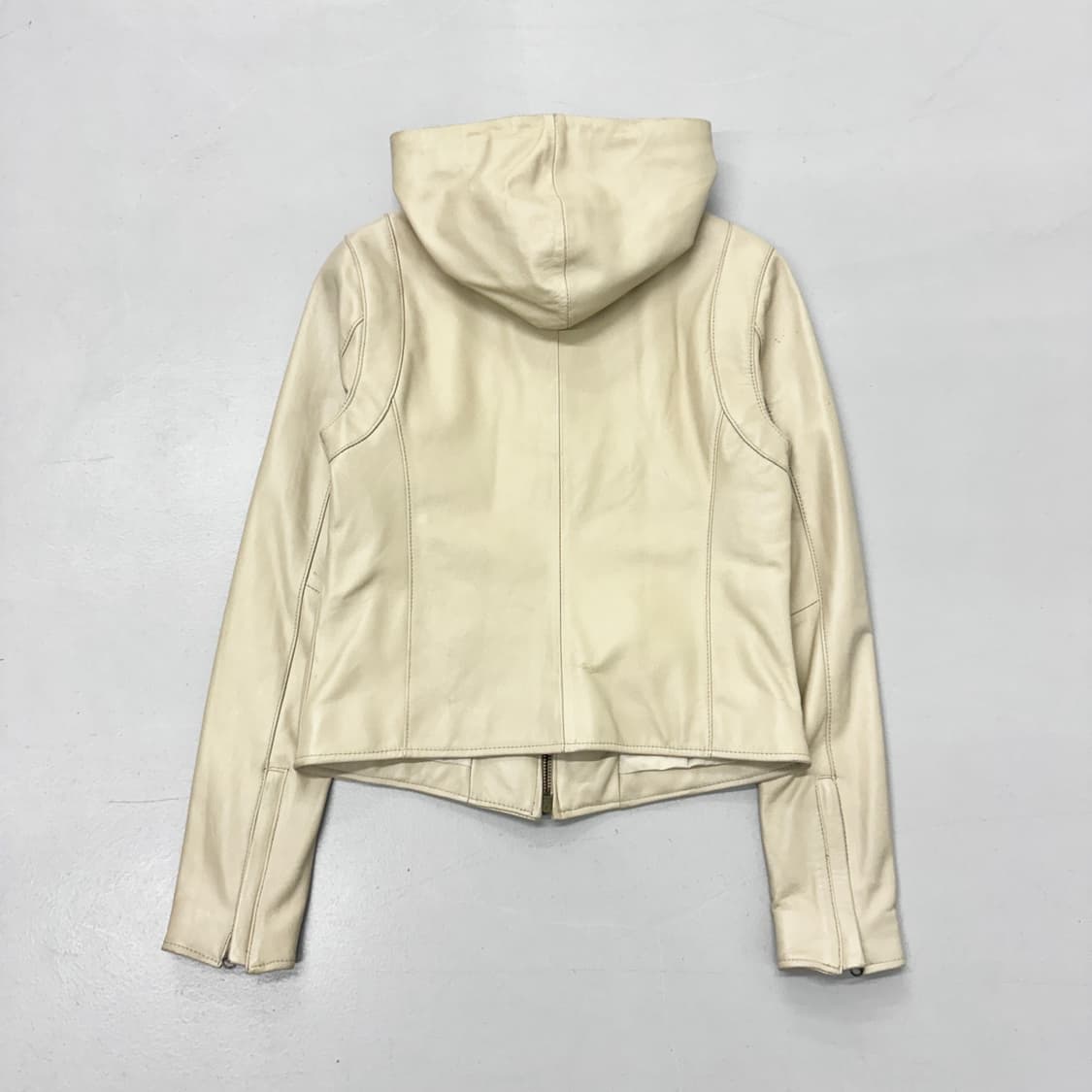 릭오웬스맛 리얼레더 하이넥 후드 가죽자켓 상품이미지3