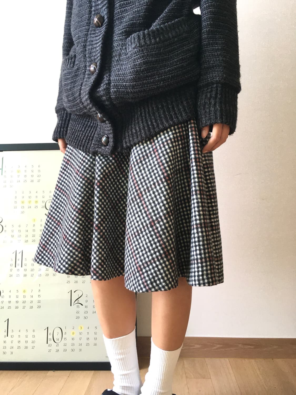 체크 미디 스커트 상품이미지9