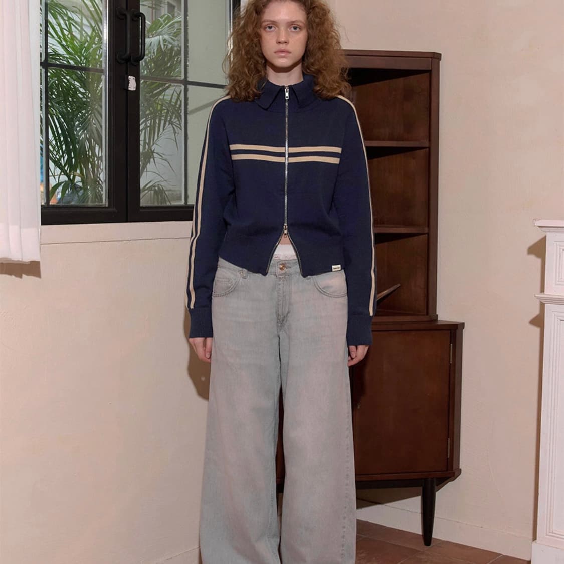 락케이크 스포츠 96 풀집가디건 네이비 상품이미지2