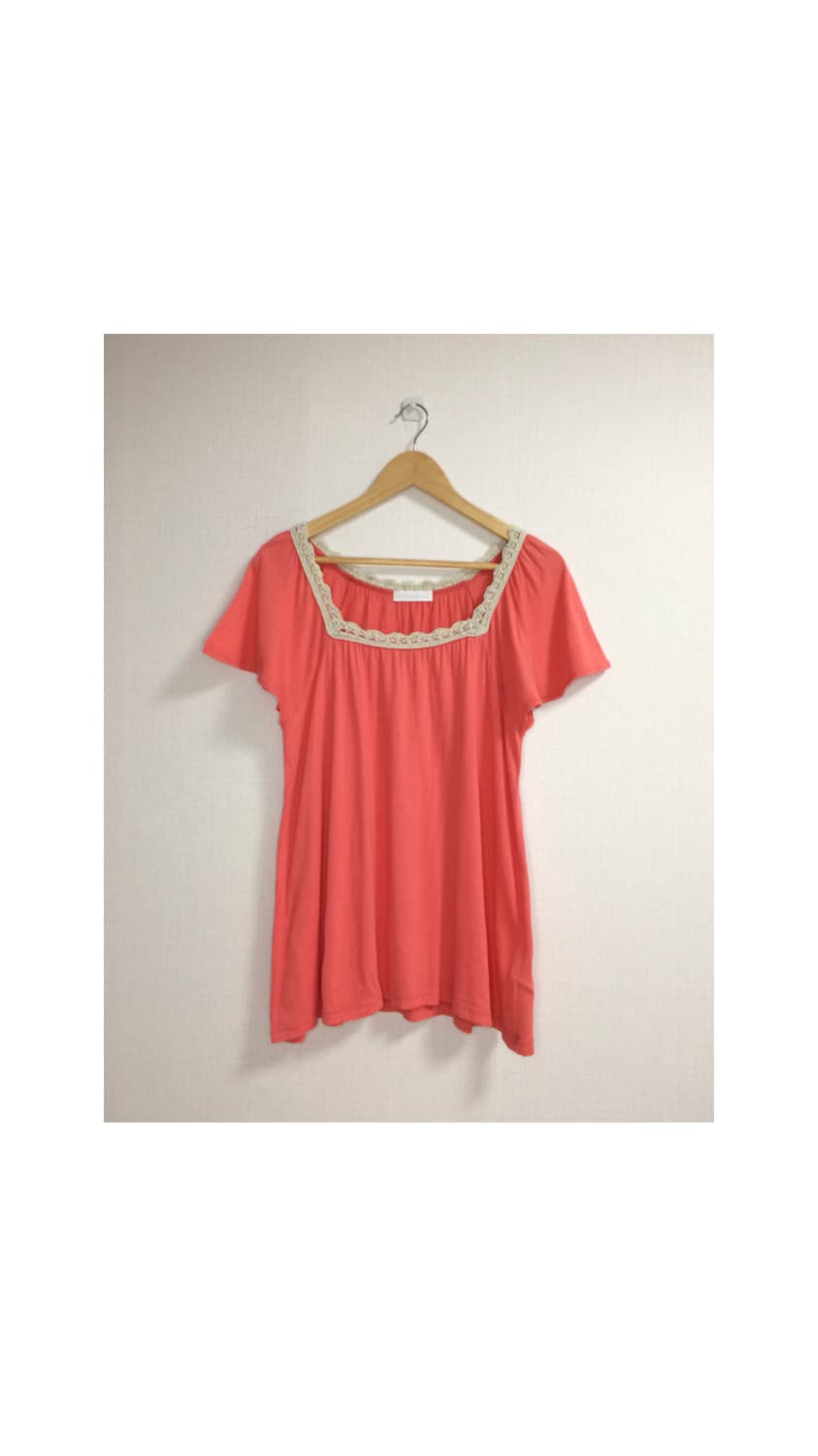 빈티지 코랄 스퀘어넥 티셔츠 상품이미지1