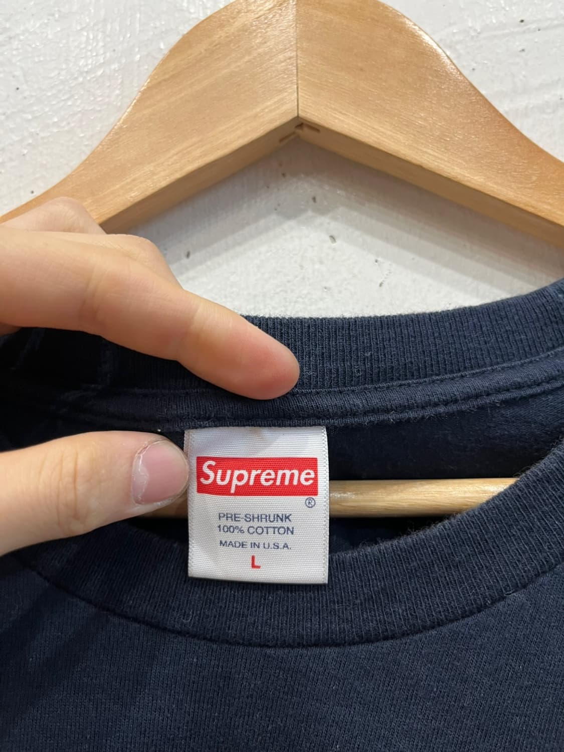 슈프림 19AW 브릿지 반팔 티셔츠 네이비 L 상품이미지5