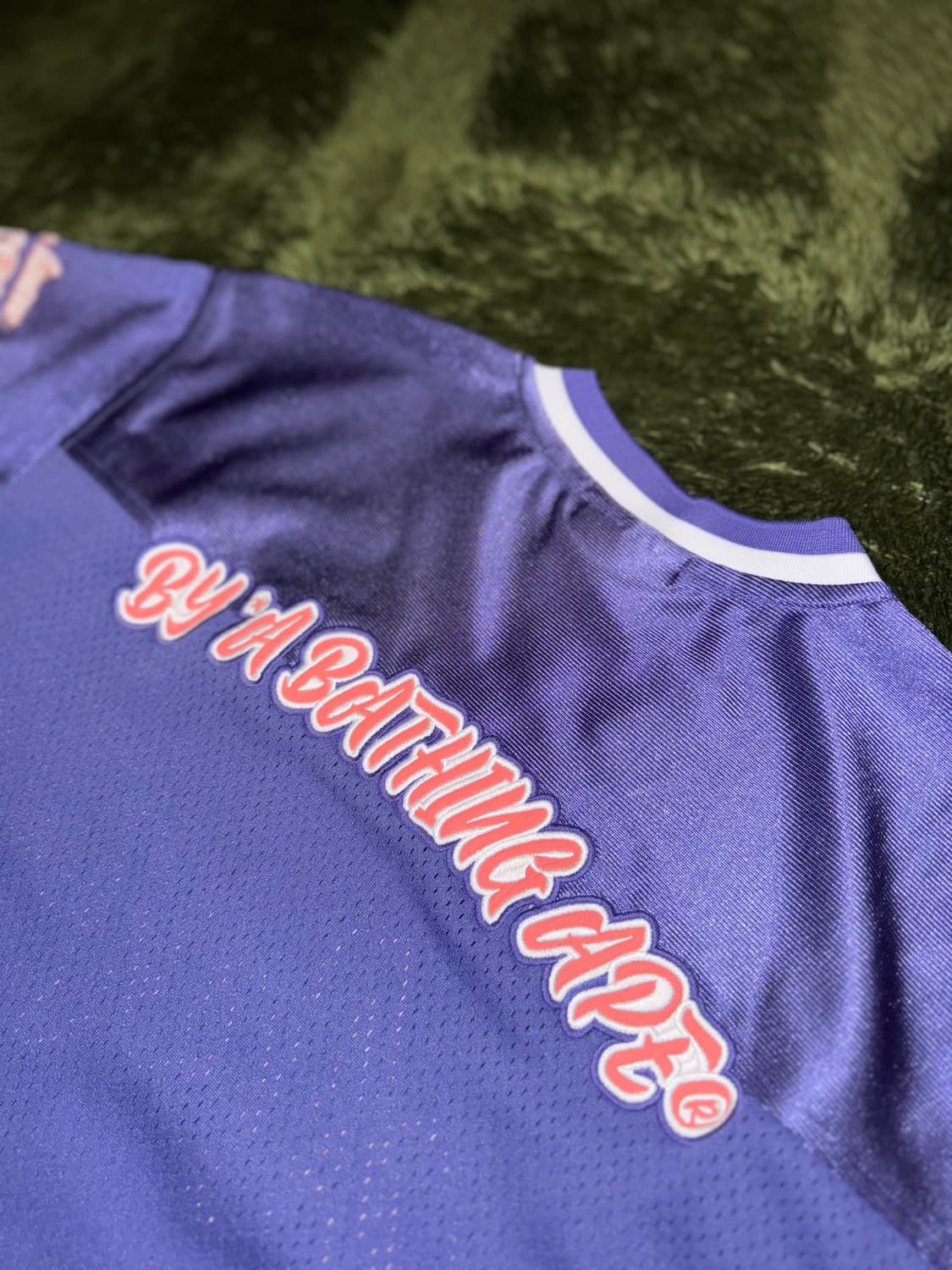 Aape 에이프 바이 베이프 아플리케 크롭 탑 풋볼 저지 퍼플 상품이미지8