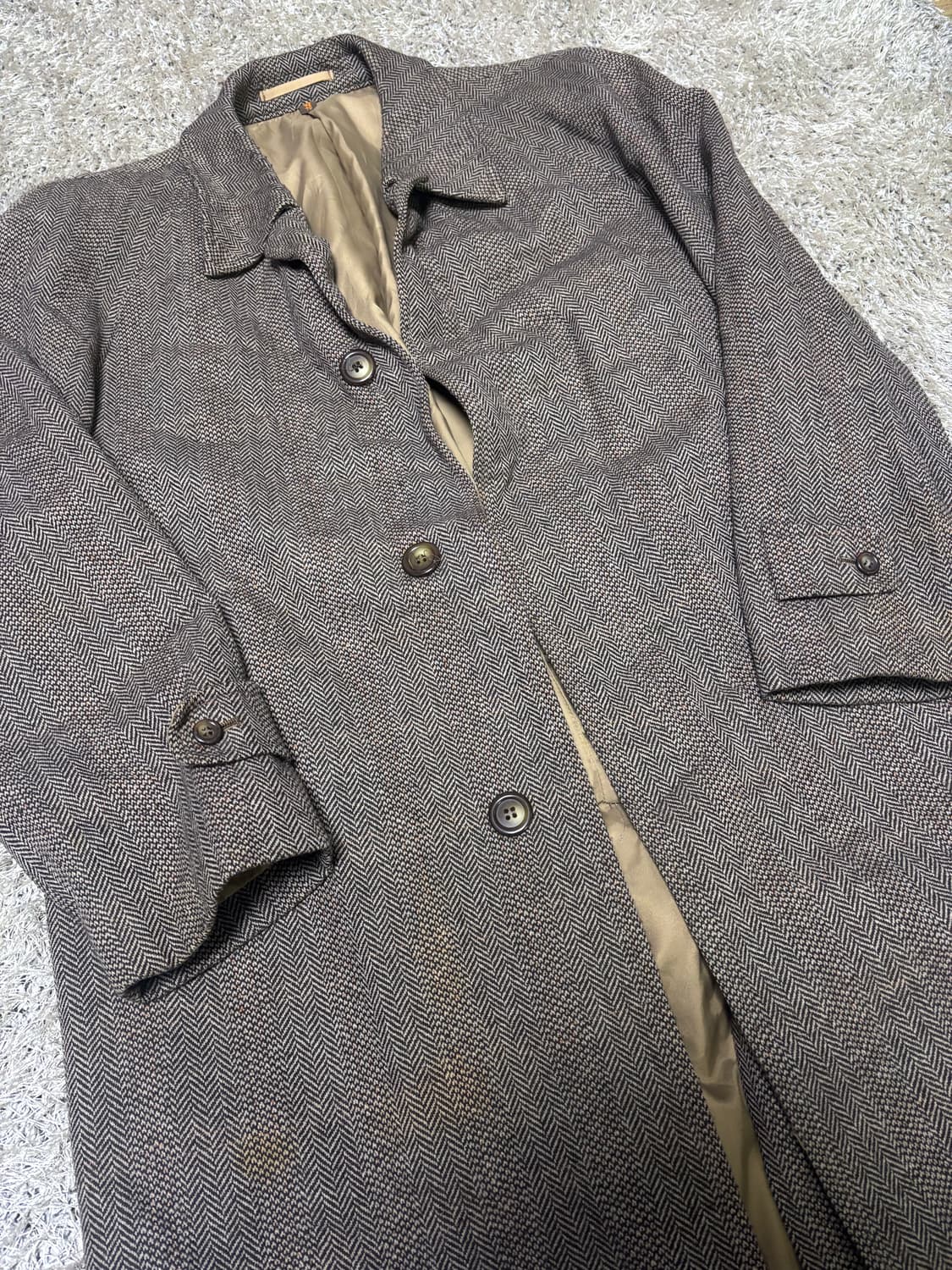 일본판 울 체크 코트 사이즈 105-110 상품이미지2