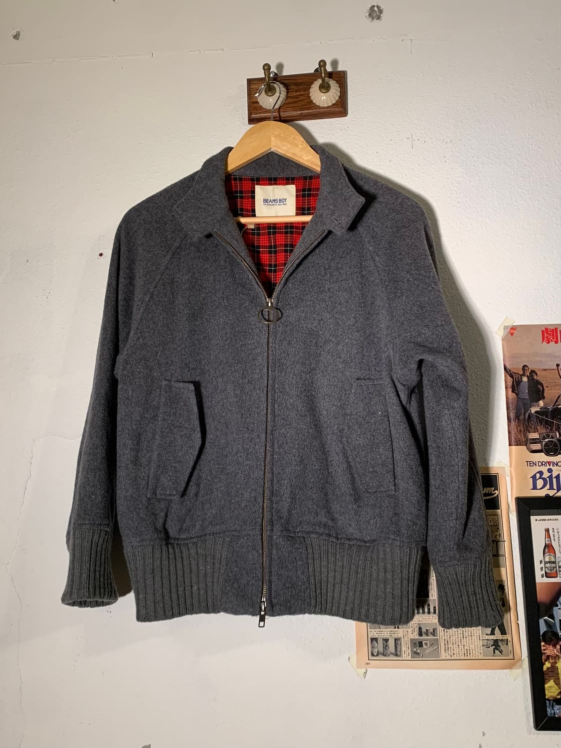 빔즈보이 타탄 체크 투웨이 울 자켓 상품이미지1