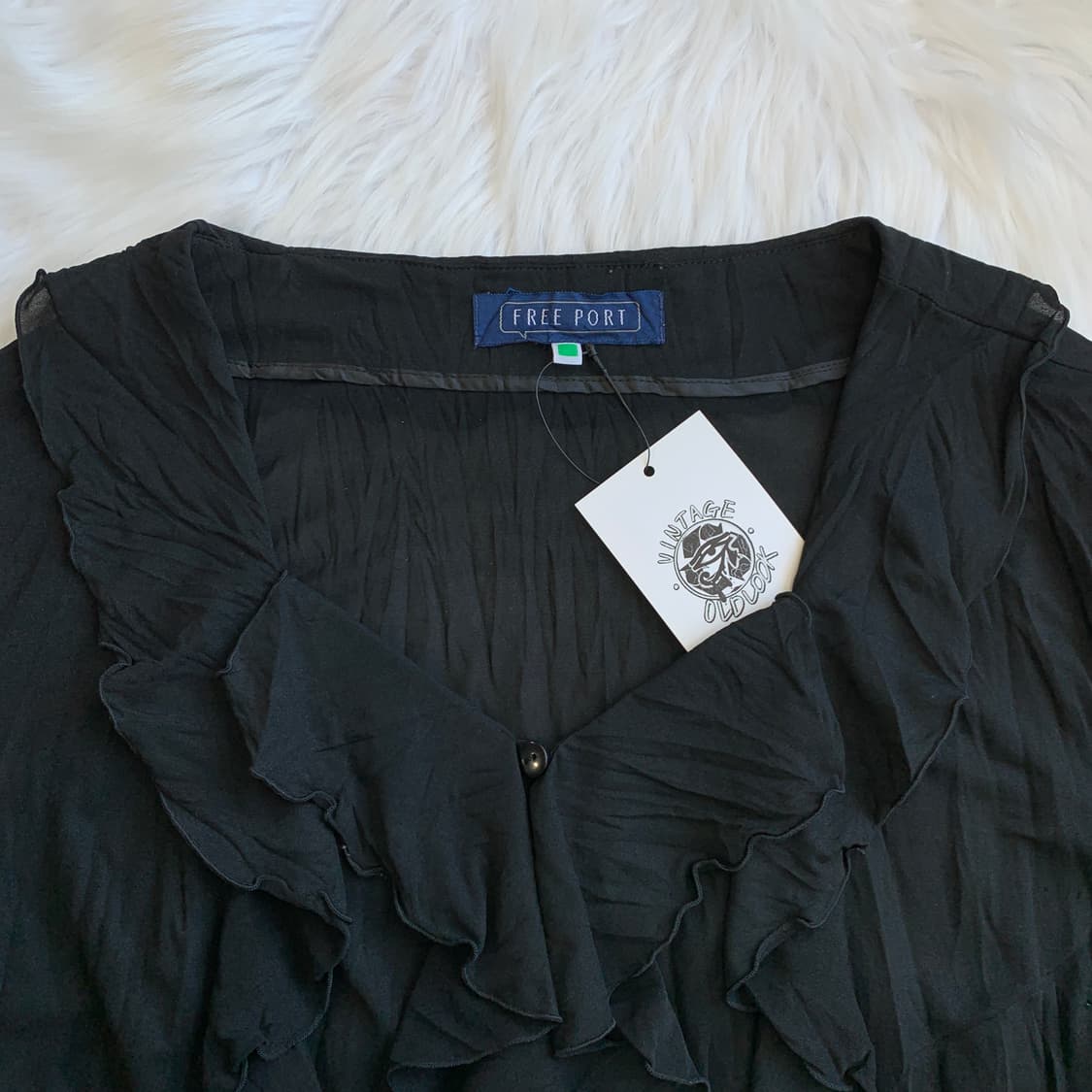 일본 빈티지 FREE PORT 주름지 프릴 블라우스 1877 상품이미지3