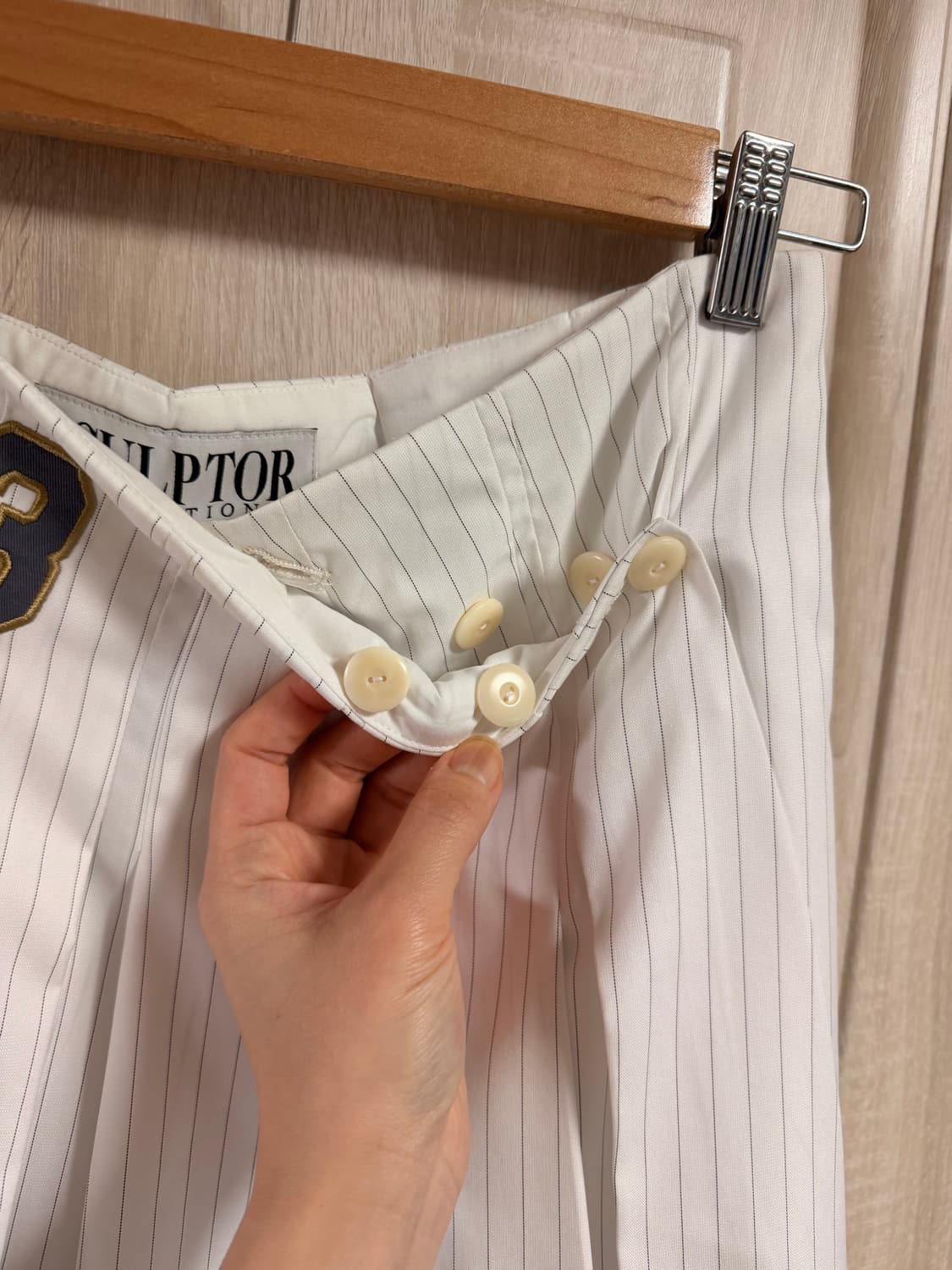 스컬프터 Wrap Skirt White Pinstripe 상품이미지6
