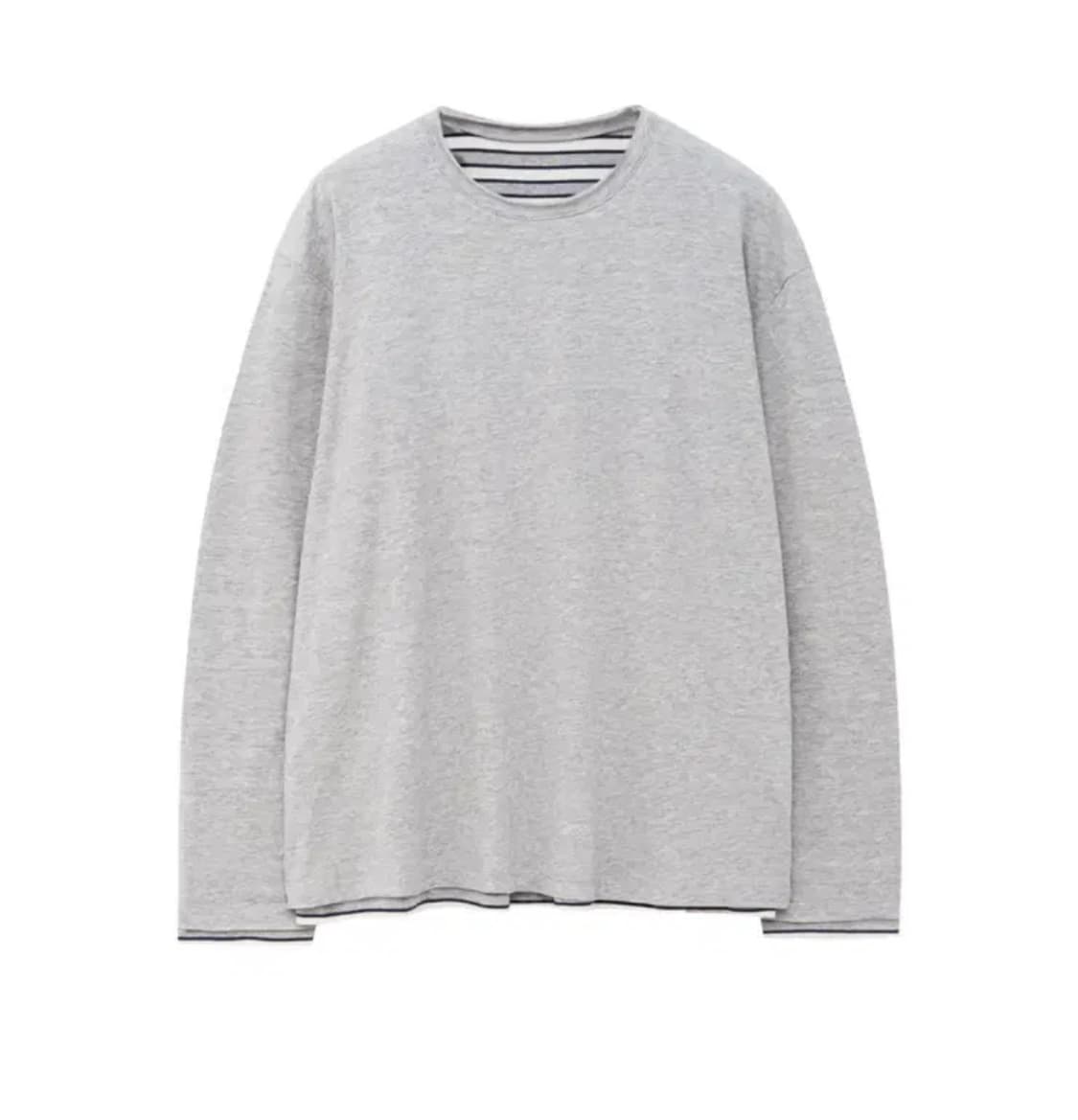 해칭룸 투페이스 스트라이프Two Face Stripe Tee M.Grey 상품이미지1