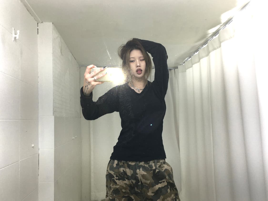 양면 고딕 빈티지다크 오블리크 슬리브티  상품이미지1