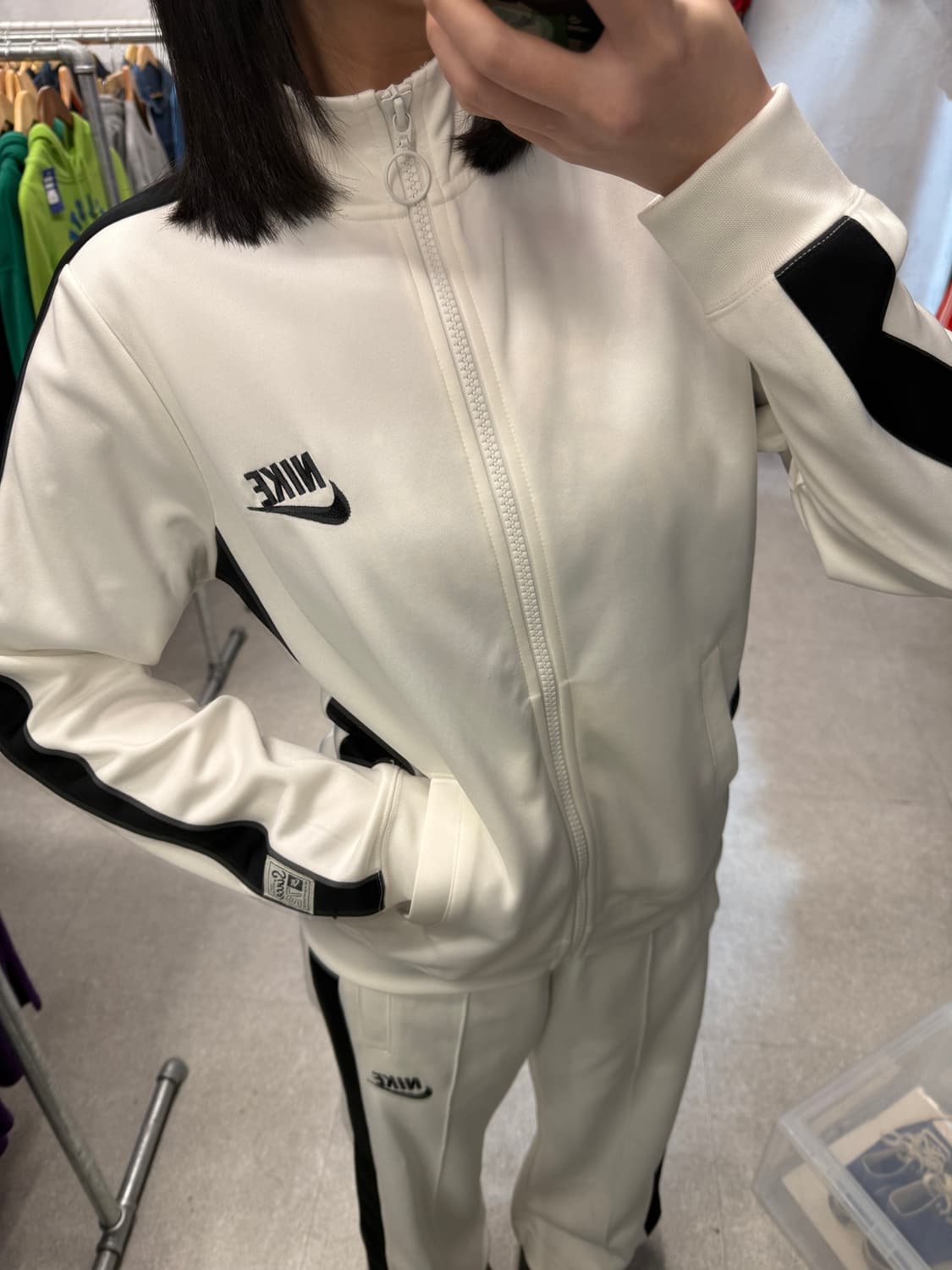 나이키 NSW 스우시 화이트 우먼스 트랙탑 셋업 S 상품이미지1