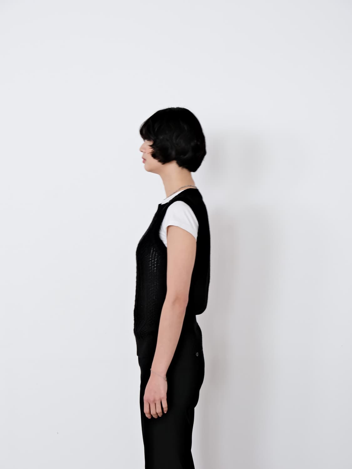 스퀘어넥 버튼 니트 베스트 90-95  상품이미지3