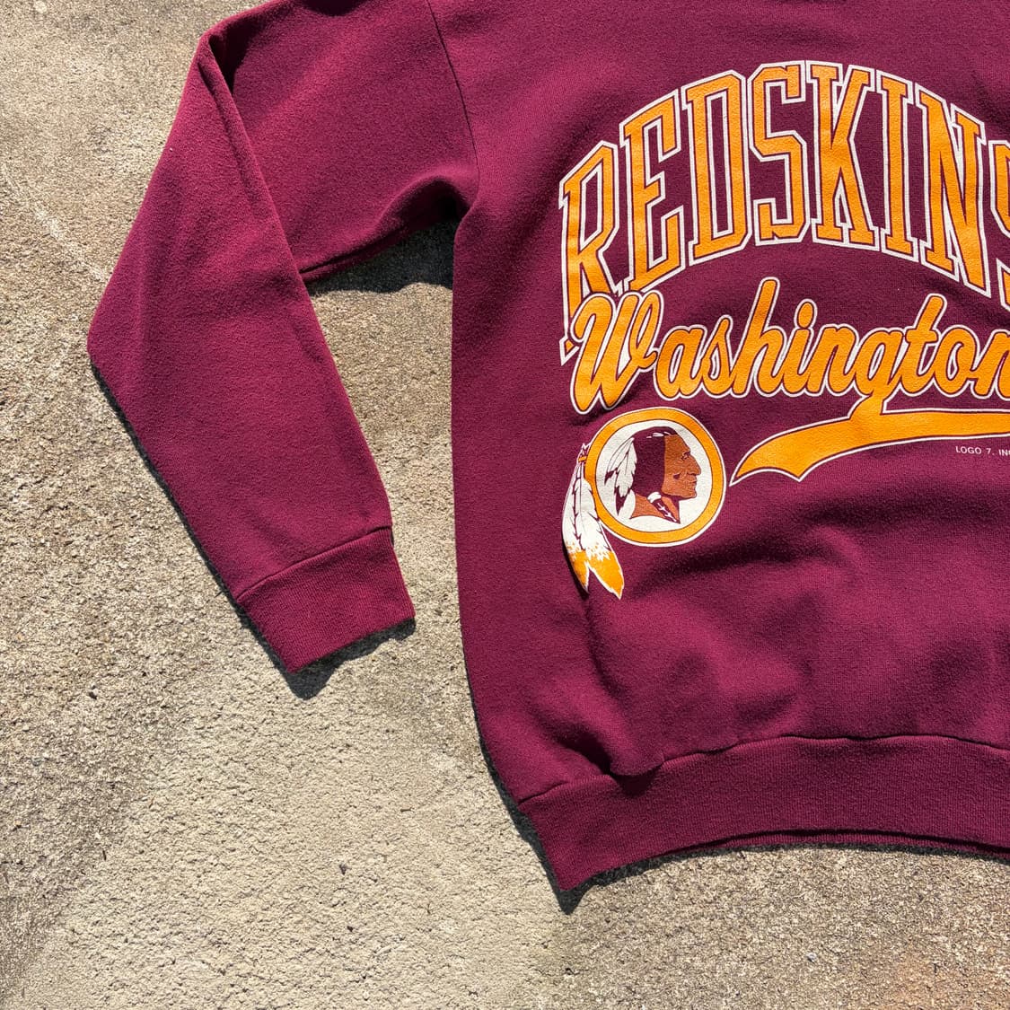 90s USA LOGO7 워싱턴 레드스킨스 빈티지 스웻셔츠 M 상품이미지3
