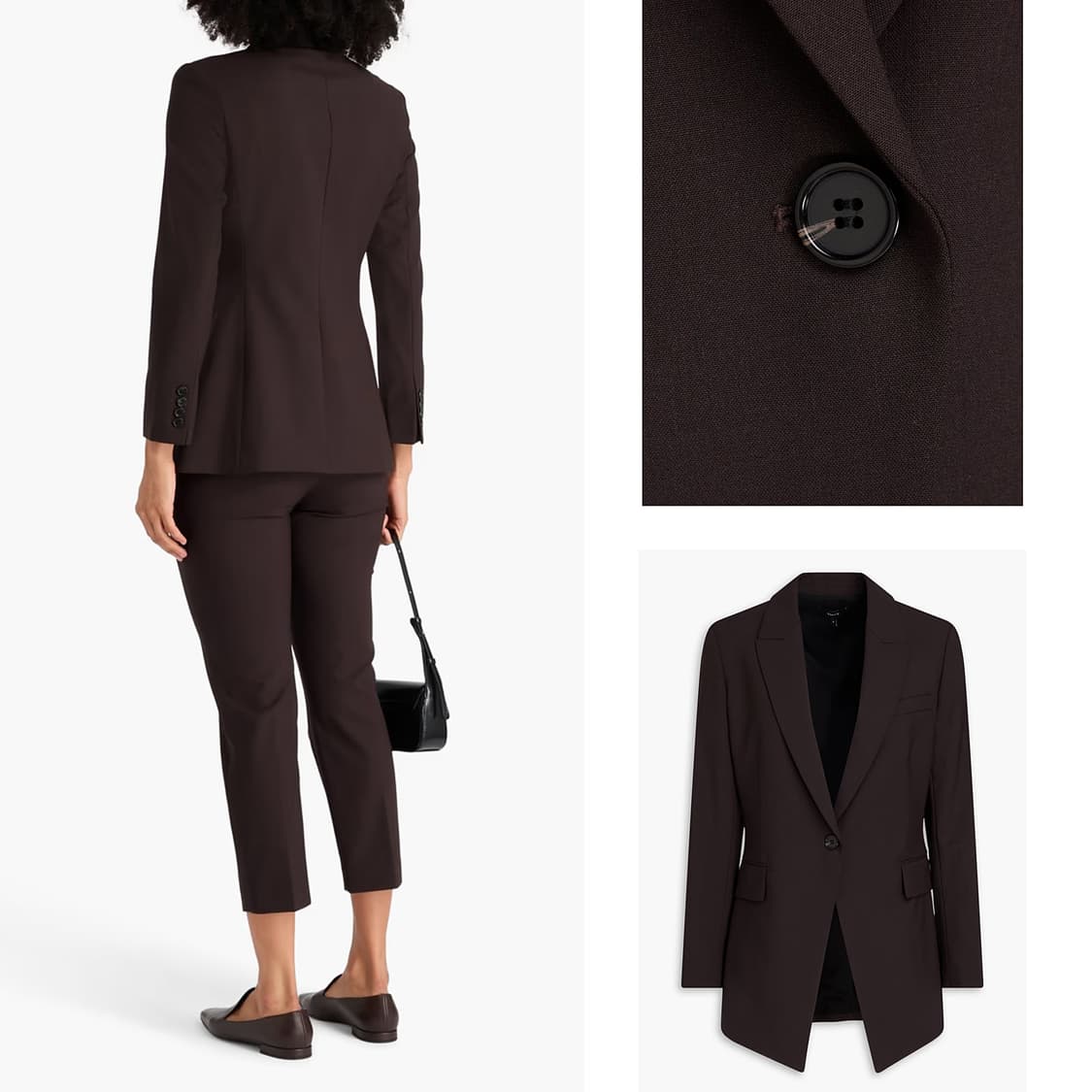 띠어리 울 블렌드 버건디 블레이저 상품이미지2