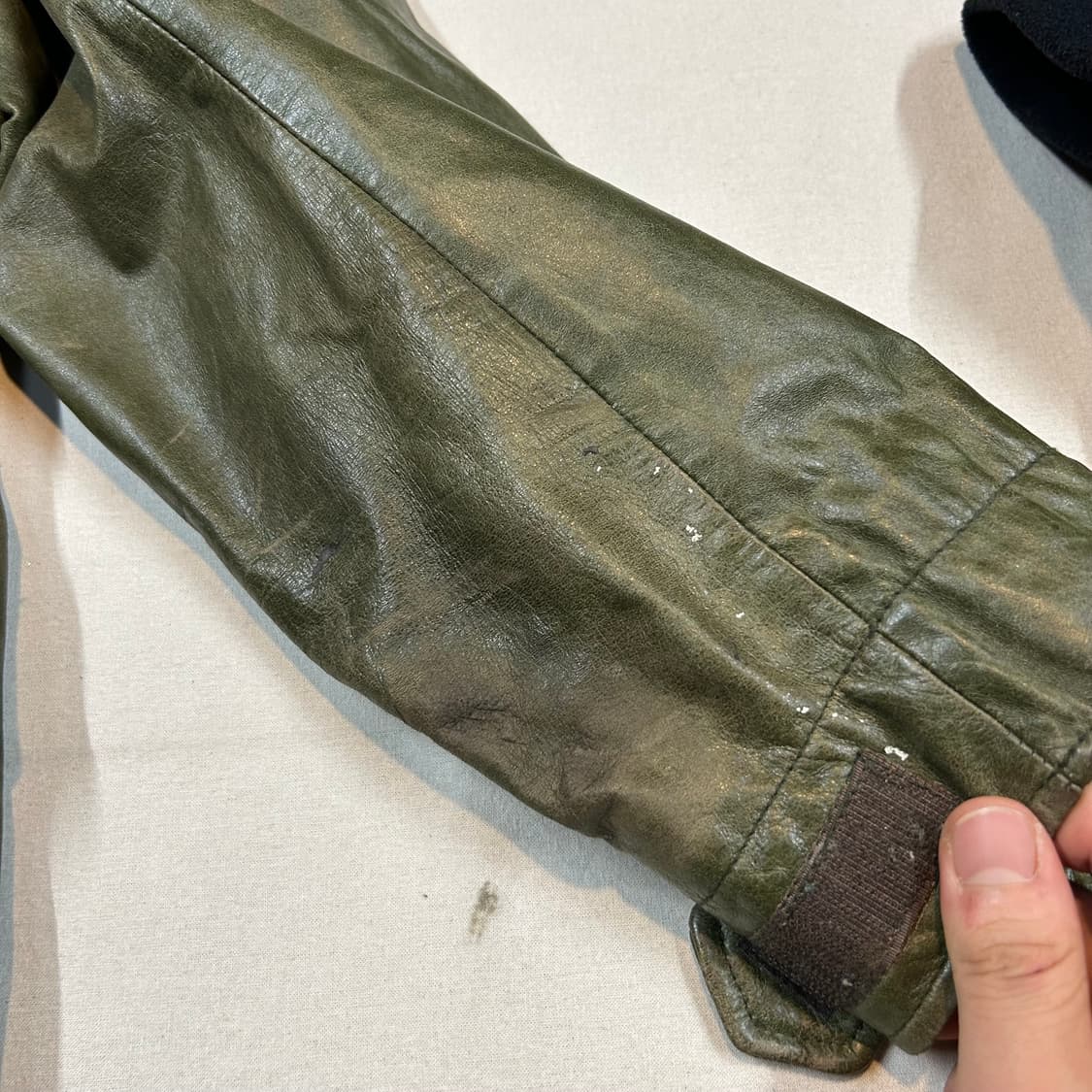 L) 아비렉스 밀리터리 M65 필드 자켓 소가죽 올리브 상품이미지4