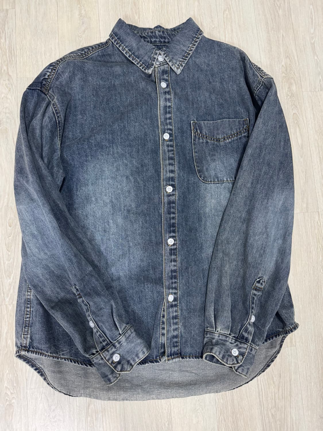 디미트리블랙 워시드 웨스턴 데님셔츠 상품이미지1