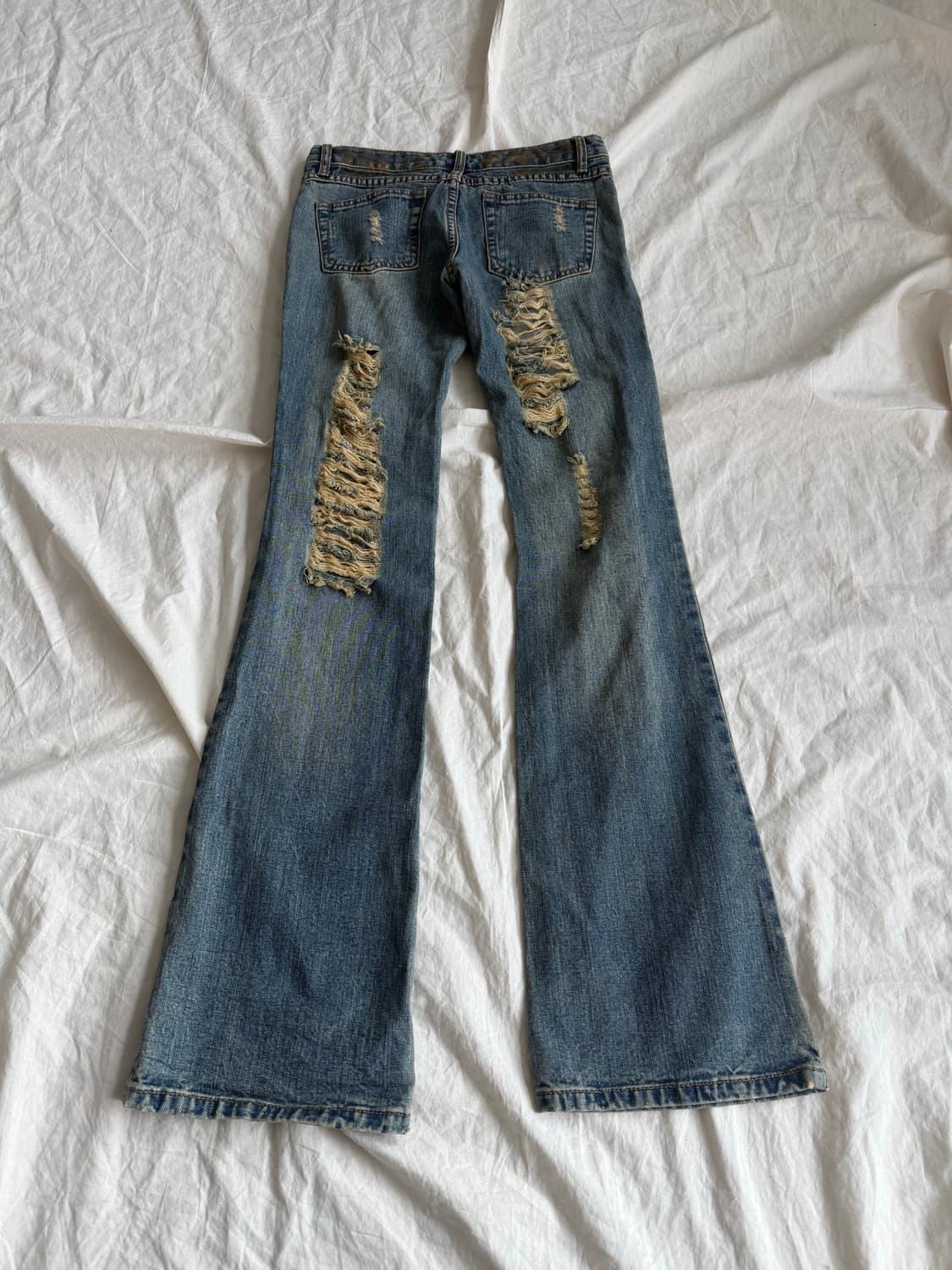 오네갸루 갸루 로우라이즈 부츠컷 데님 팬츠  상품이미지6