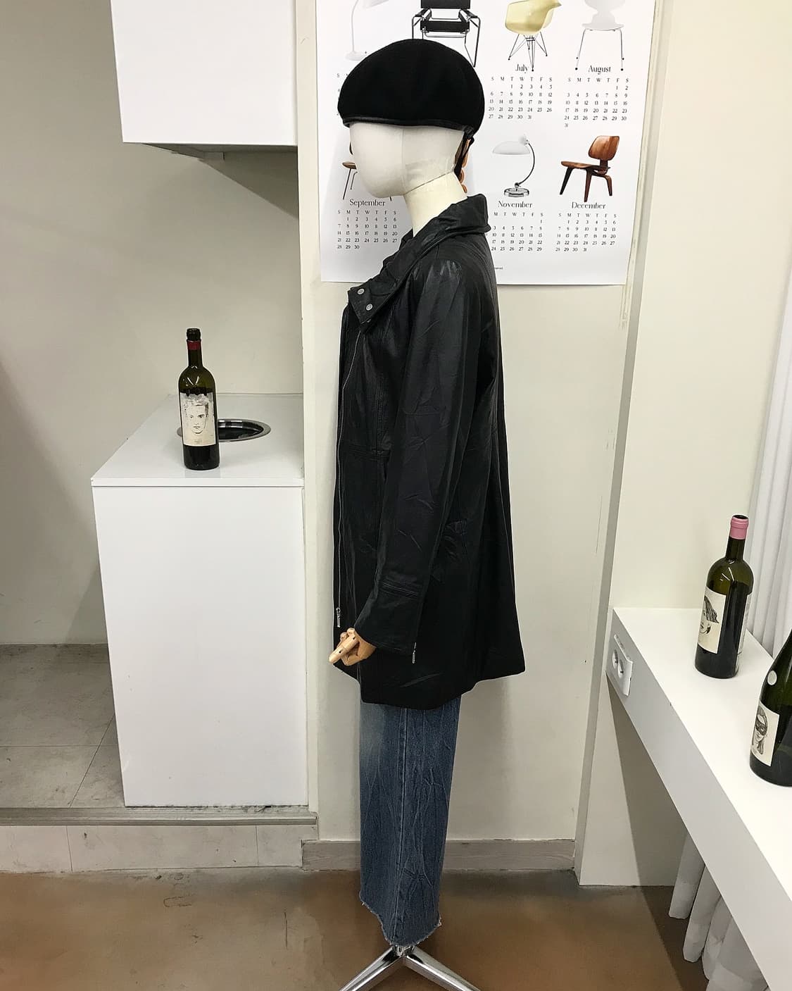 발망 레더 하프 코트 상품이미지6