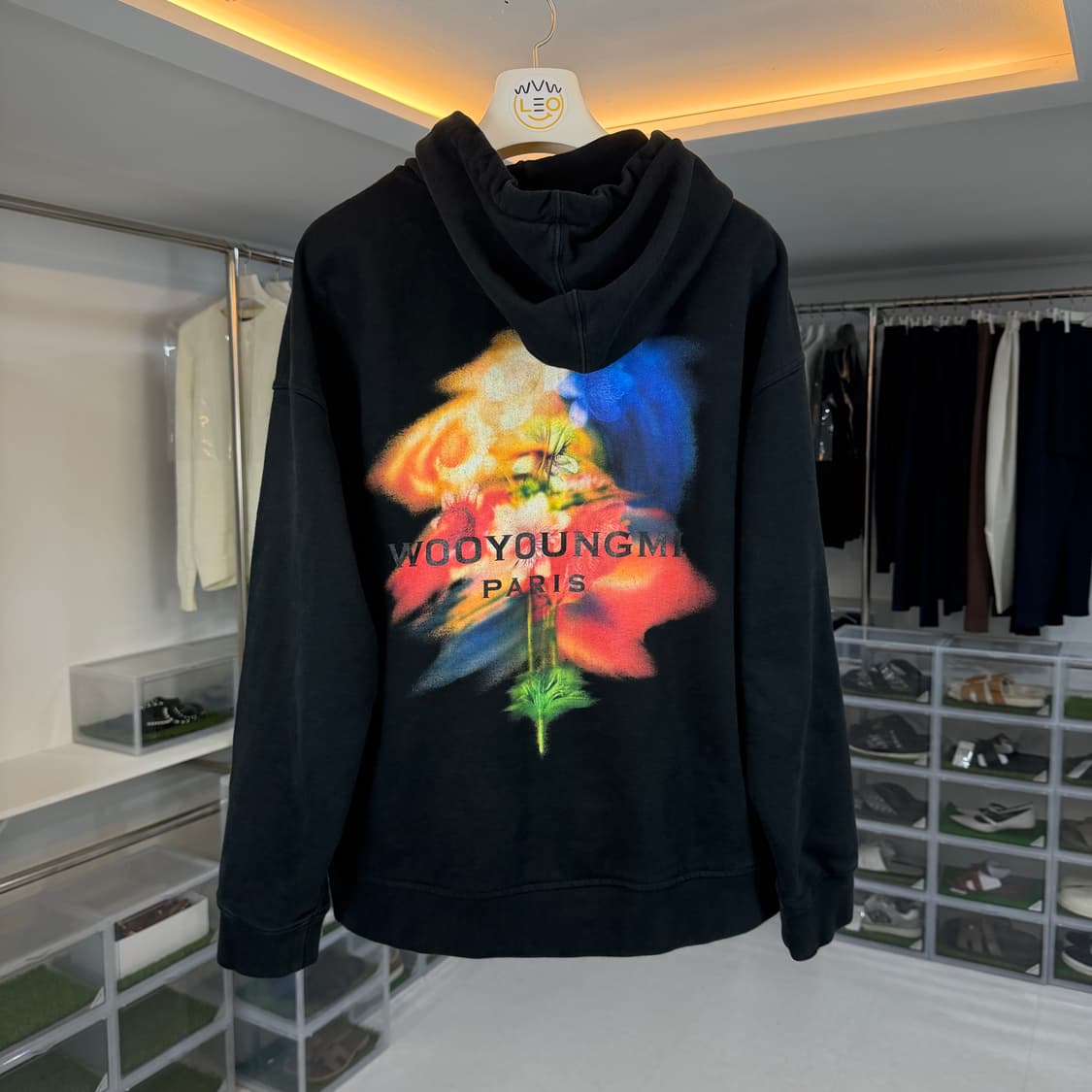 [리오브전포점] 우영미 스웨잉 플라워 백로고 후드 50 상품이미지1