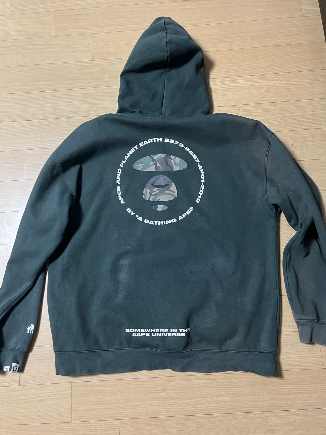 일본발 에이프 올리브 후드 상품이미지2