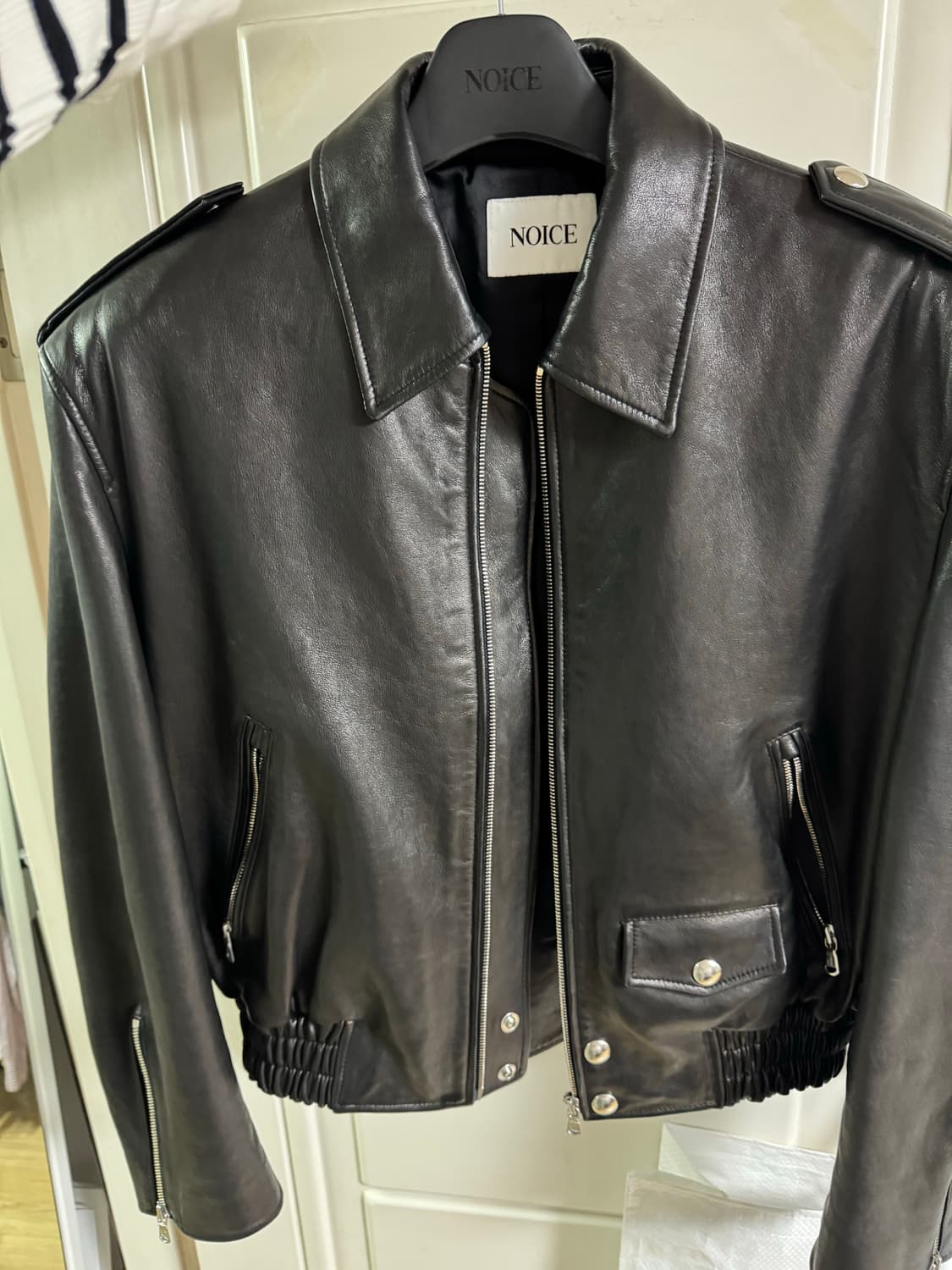 노이스 램스킨 레더 자켓 Msize 상품이미지3