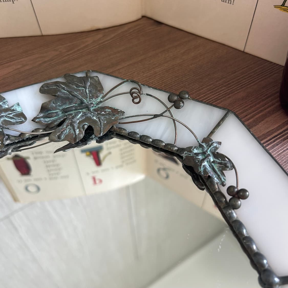 미국 빈티지 스테인드글라스 거울 장식 상품이미지3