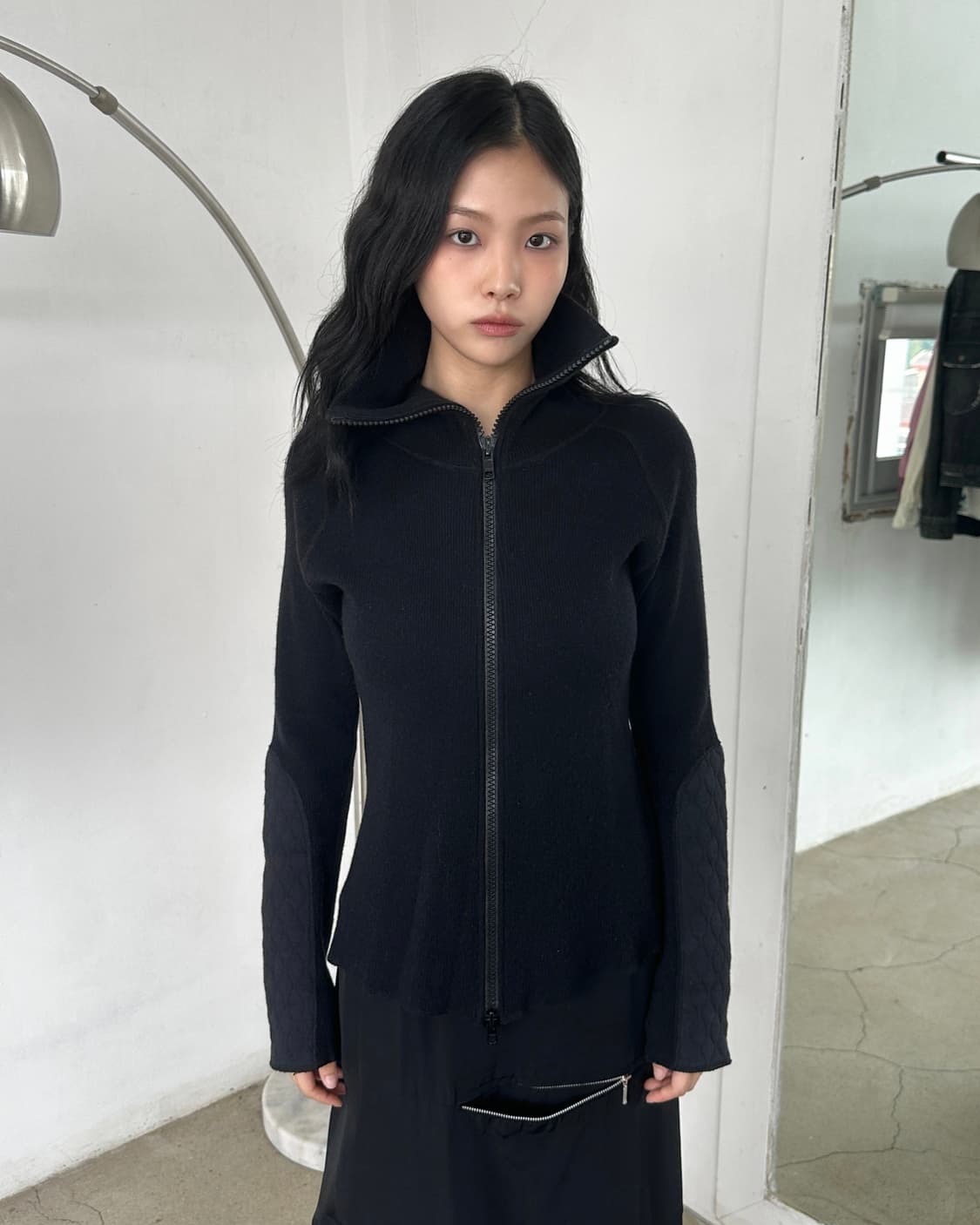 마사히코 마루야마 하이넥 슬리브 패치 집업 상품이미지2