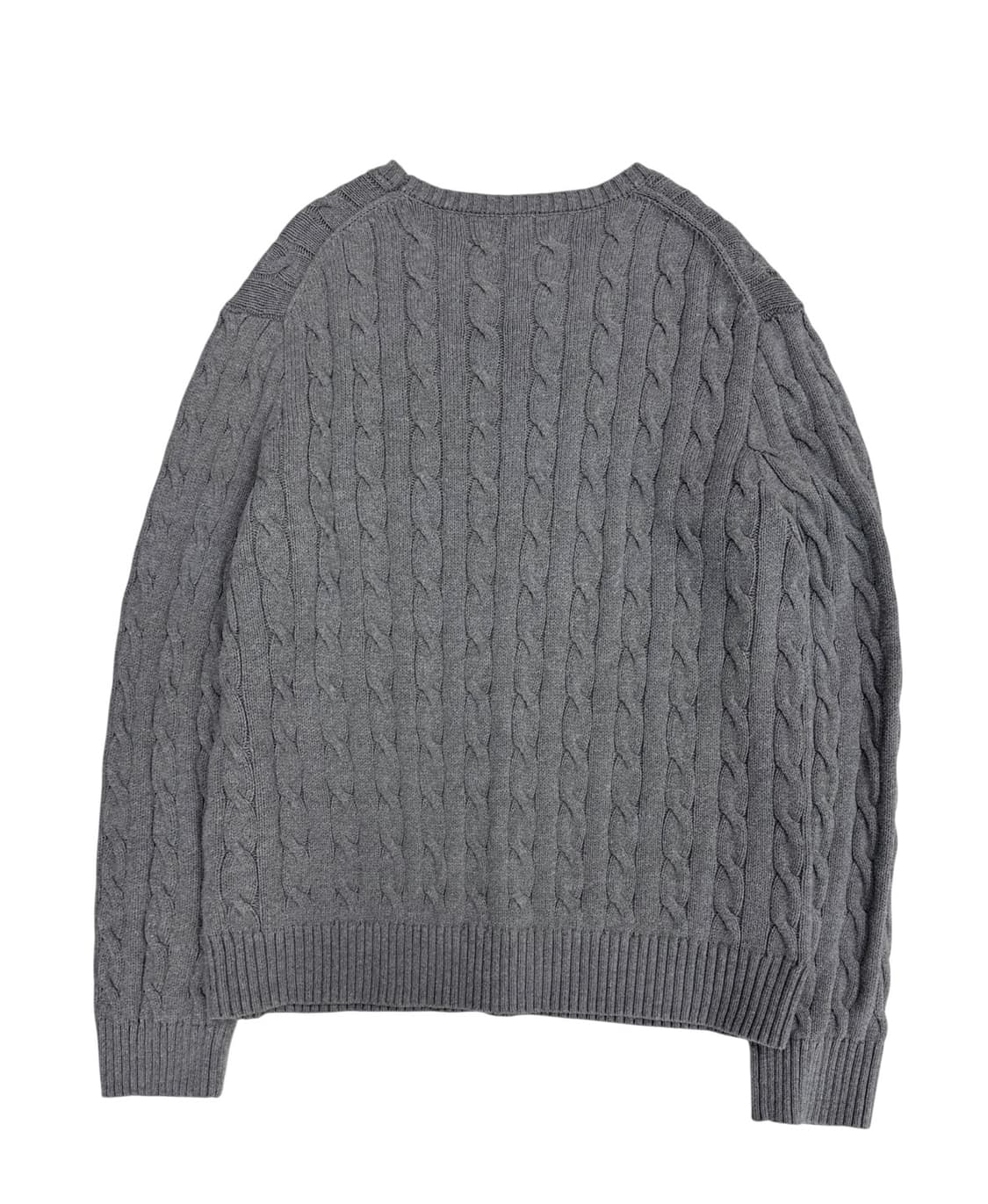 폴로 꽈배기 케이블 니트 그레이 (XL) 상품이미지8