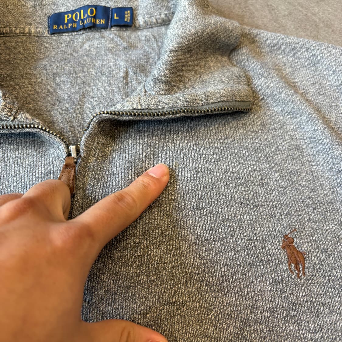 폴로 정품 그레이 반집업 니트 상품이미지7