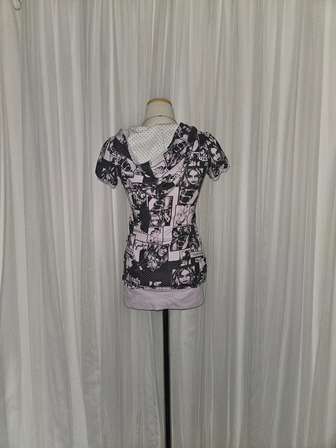 luxurious shic y2k 밀키 바이올렛 카툰 후드 티셔츠 상품이미지4