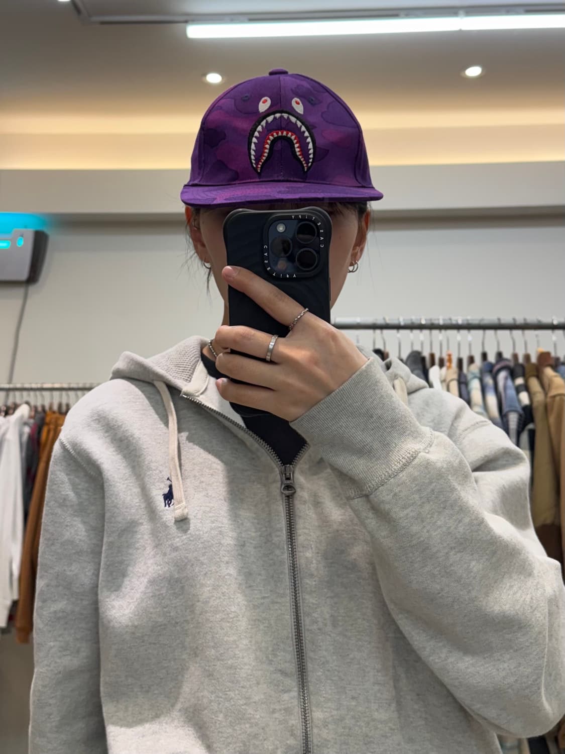 베이프 밀리터리 샤크 자수 캡 상품이미지5