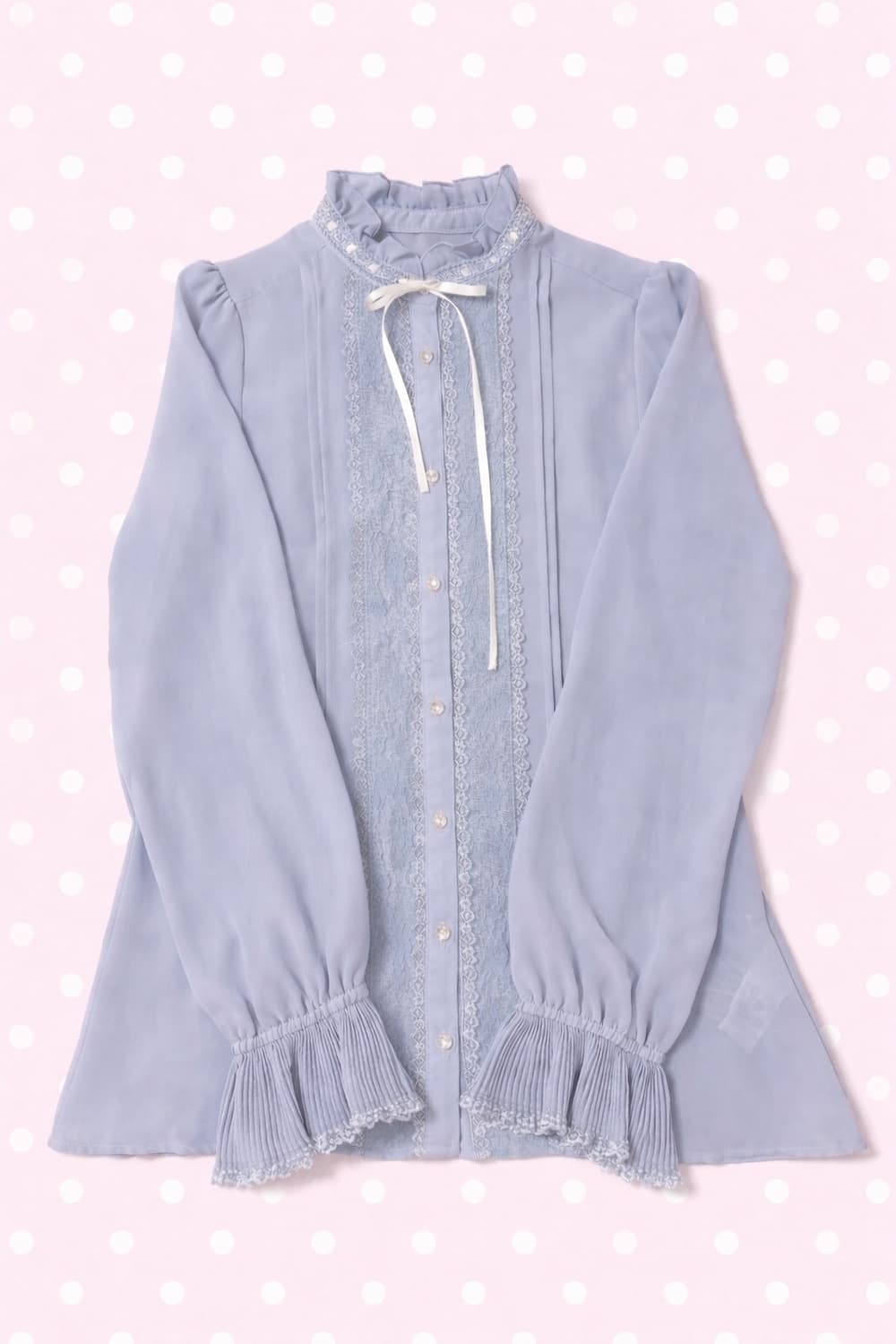 엑시즈팜 레이스 프릴 로걀 블라우스 상품이미지1