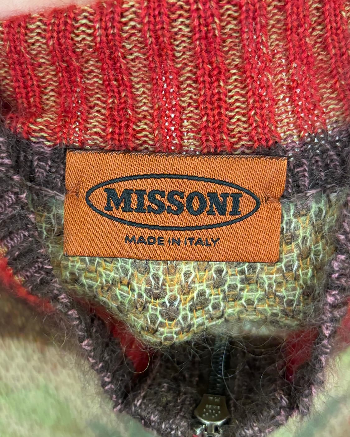 미쏘니 울 패턴 집업 가디건 상품이미지7