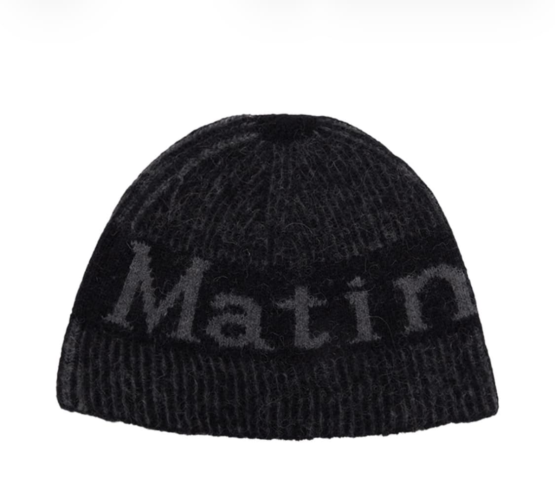 마뗑킴 마뗑 스트라이프 투톤 비니 블랙 상품이미지1