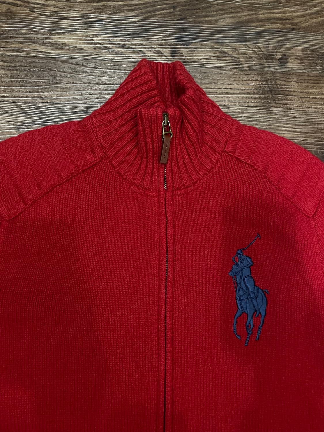 폴로 랄프로렌 빅포니 램스울 집업 자켓 레드 상품이미지2