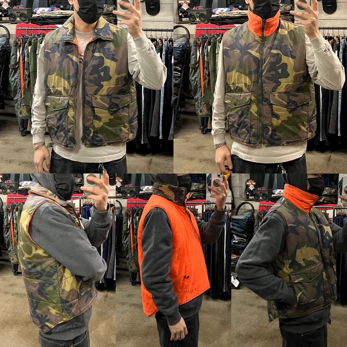 빈티지 리버시블 패딩 베스트 (105-110) 상품이미지7