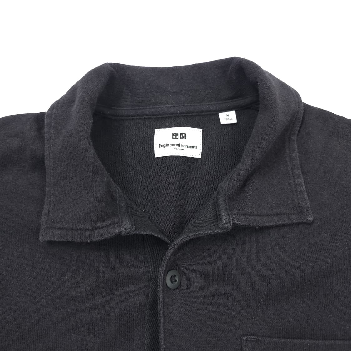 유니클로x엔지니어드가먼츠 코튼 반팔카라티 블랙 (M) 상품이미지4